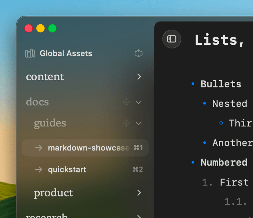 Appearance and typography controls, view 2