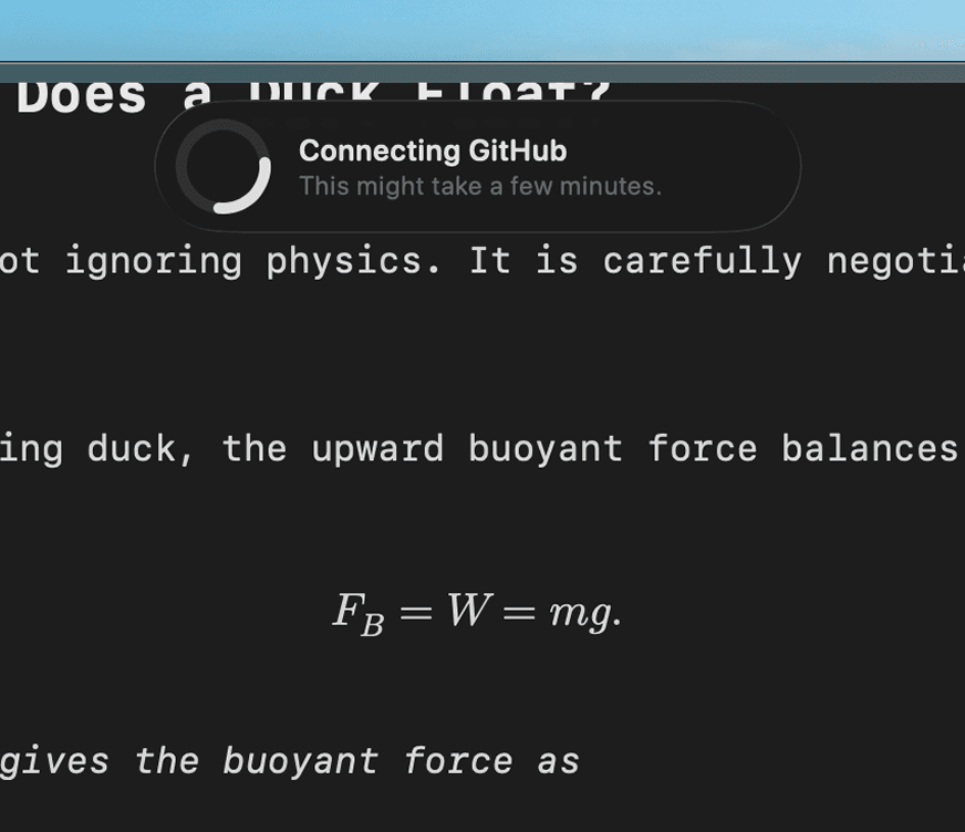 GitHub sync workflow, view 2