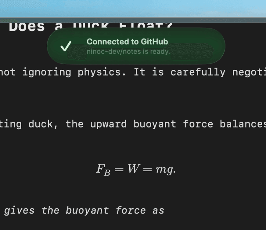GitHub sync workflow, view 3